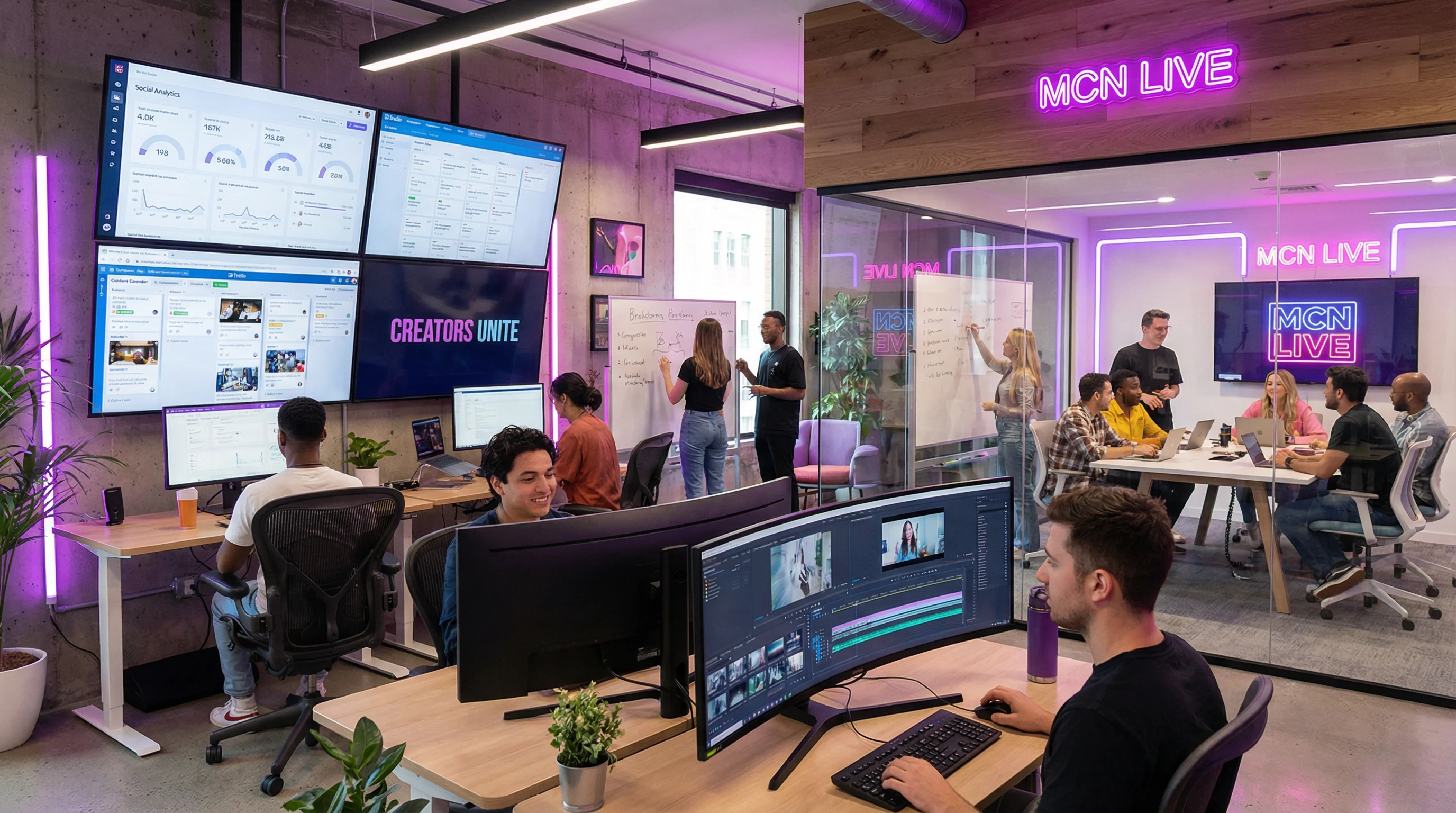 17c专业团队在现代化办公室协作工作